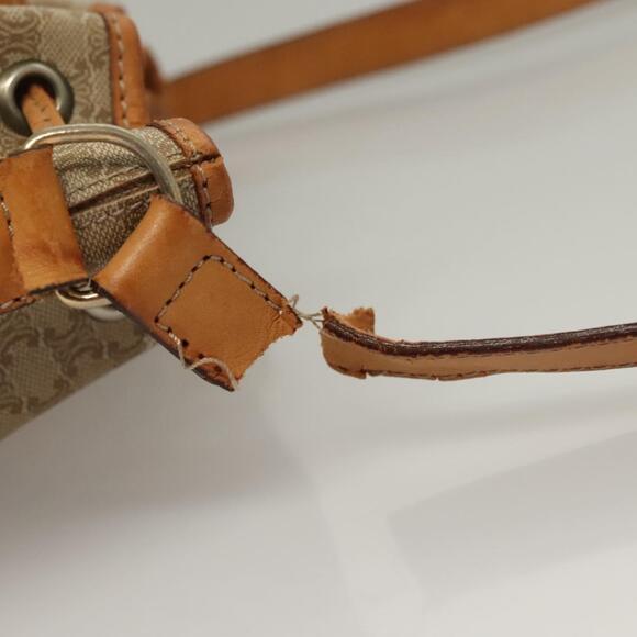 CELINE Macadam Canvas Shoulder Bag Pvc Beige Gold - Picture 9 of 13